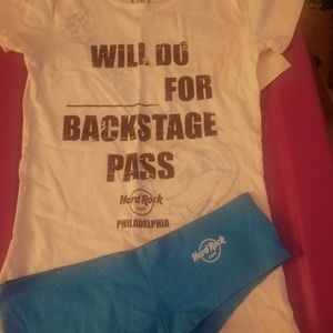 Hard Rock Cafe GROUPIE T Shirt + Boy Short Set NWT